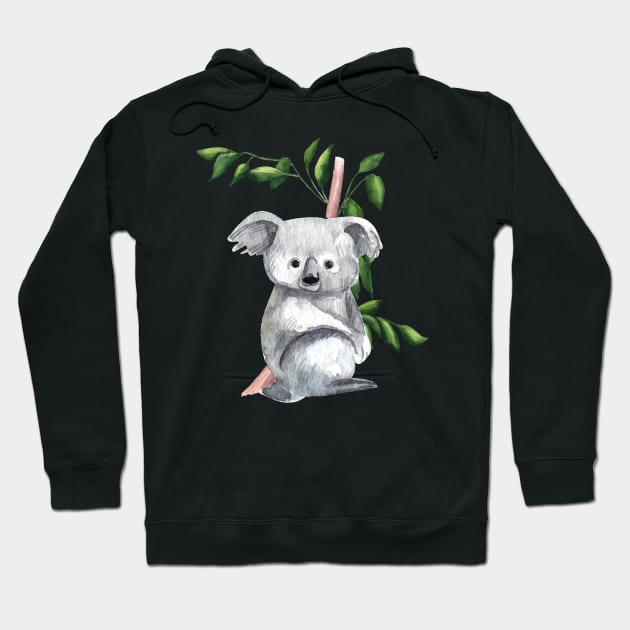 Lovely Koala Bear Drawing Cute Australian Native Gift Hoodie by Productcy